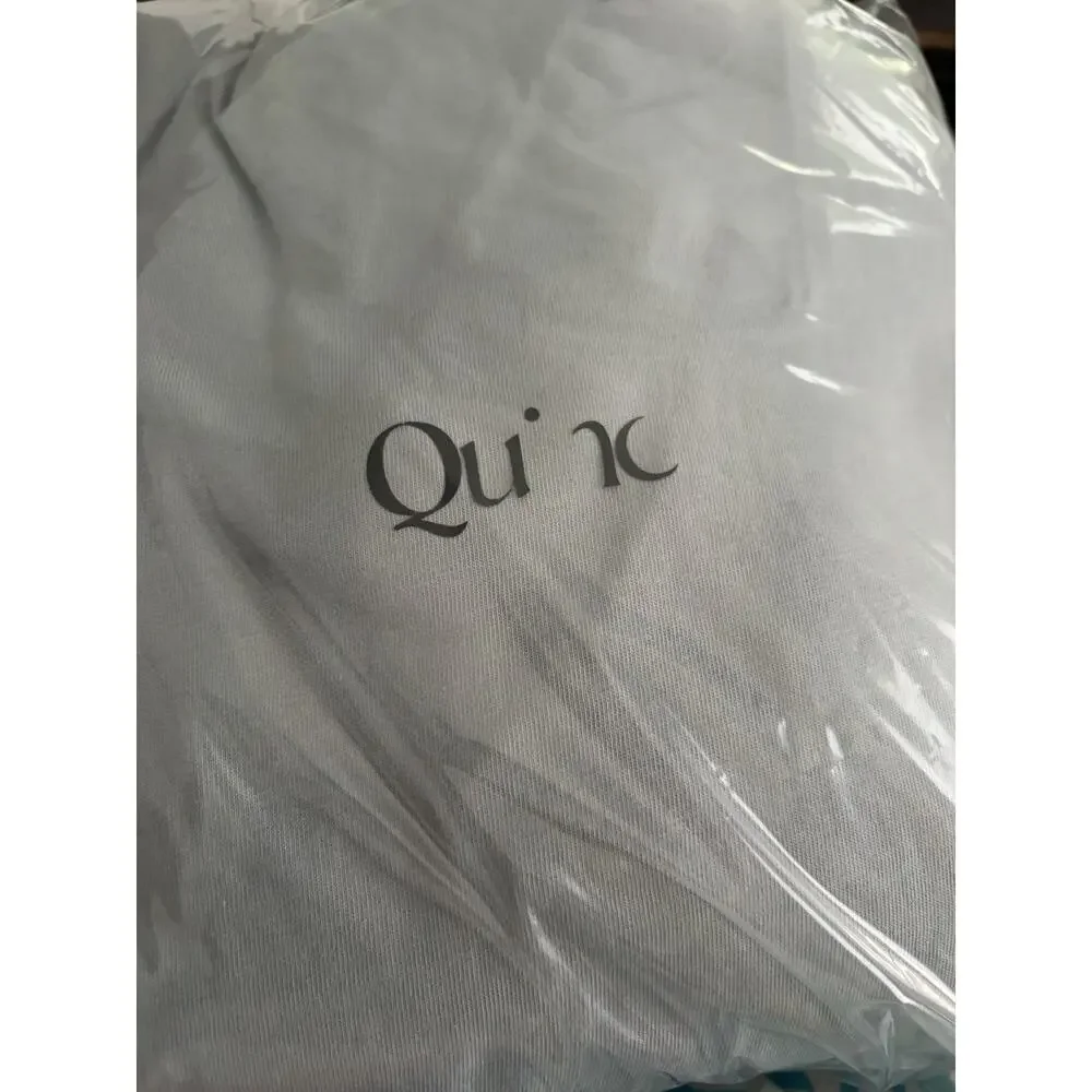 NEW Quince Organic Jersey Duvet Cover Cover FULL/QUEEN Light Blue $94